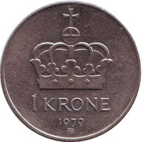 Корона. Монета 1 крона. 1979 год, Норвегия.