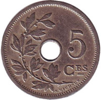 5 сантимов. 1902 год, Бельгия. (Belgique) 