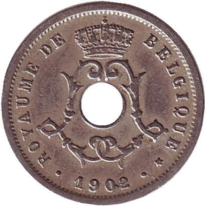 Монета 5 сантимов. 1902 год, Бельгия. (Belgique) Монета 5 сантимов. 1902 год, Бельгия. (Belgique)