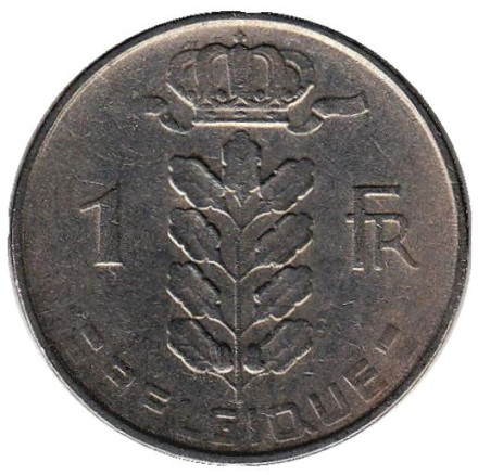 Монета 1 франк. 1956 год, Бельгия. (Belgique)