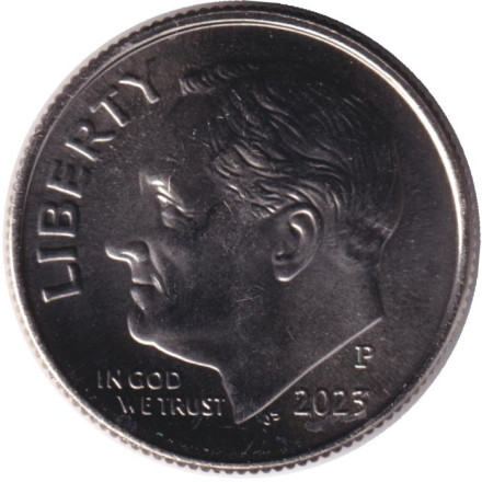 Монета 10 центов. 2023 (P) год, США. Рузвельт.