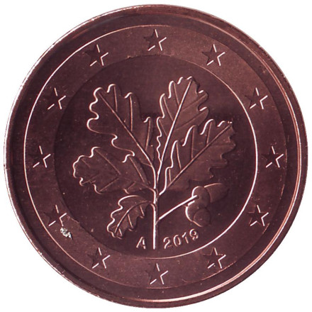 Монета 5 центов. 2019 год (A), Германия.