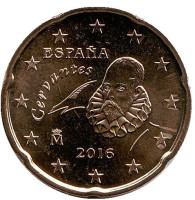 Монета 20 центов. 2016 год, Испания.