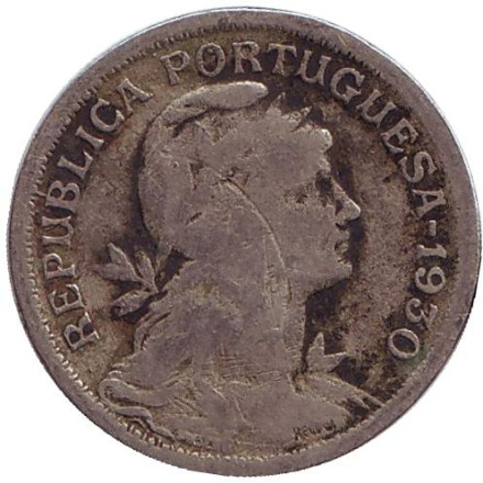 Монета 50 сентаво. 1930 год, Португалия.