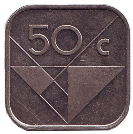 Монета 50 центов, 1991 год, Аруба.