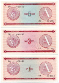 Набор банкнот Кубы из 3-х серий (14 шт.), Куба. Набор банкнот Кубы из 3-х серий (14 шт.), Куба.