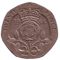 Монета 20 пенсов. 1984 год, Великобритания. 