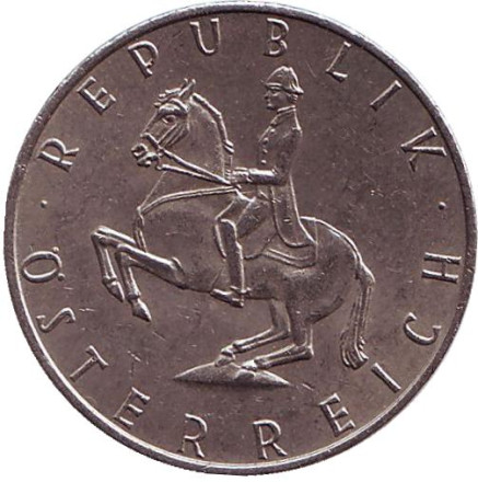 Монета 5 шиллингов. 1979 год, Австрия. Всадник.