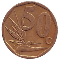 Монета 50 центов. 2011 год, ЮАР. Стрелитция. Монета 50 центов. 2011 год, ЮАР. Стрелитция.