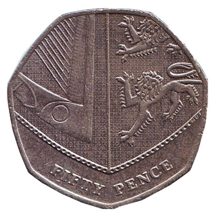 Монета 50 пенсов. 2014 год, Великобритания.