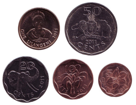 Набор монет Свазиленда (5 шт.). 2011 год, Свазиленд.