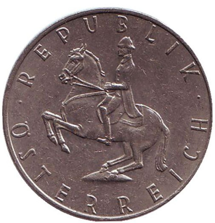 Монета 5 шиллингов. 1978 год, Австрия. Всадник.