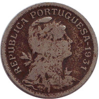 Монета 50 сентаво. 1931 год, Португалия.