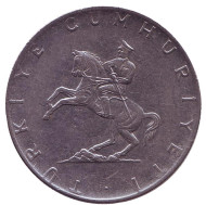 Монета 5 лир. 1977 год, Турция. Монета 5 лир. 1977 год, Турция.
