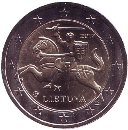 Монета 2 евро. 2017 год, Литва.