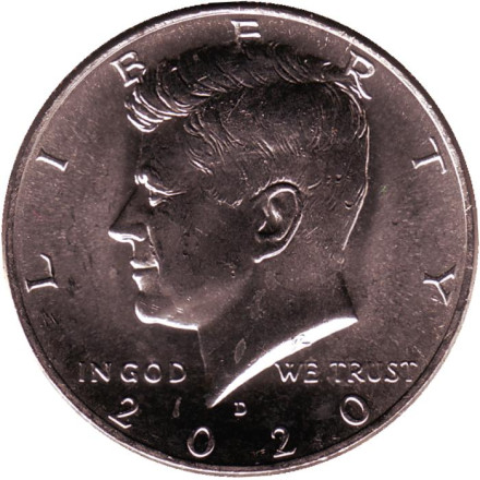 Монета 1/2 доллара (50 центов), 2020 год (D), США. Джон Кеннеди.
