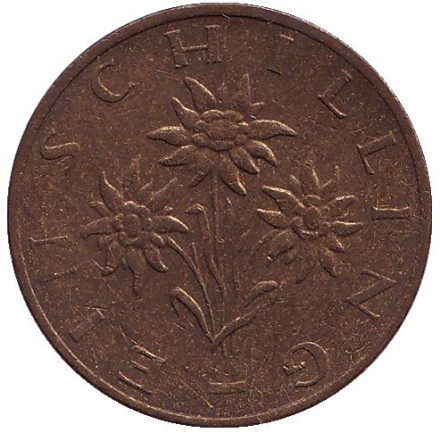 Монета 1 шиллинг. 1984 год, Австрия. Эдельвейс.