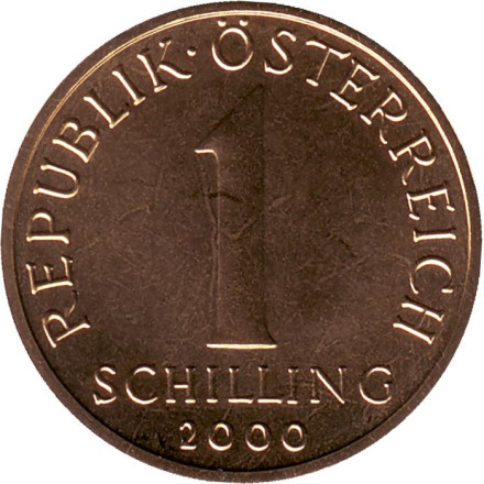 Монета 1 шиллинг. 2000 год, Австрия. Эдельвейс.