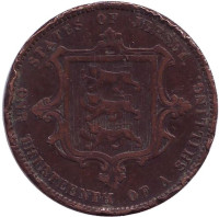 Монета 1/13 шиллинга. 1871 год, Джерси.