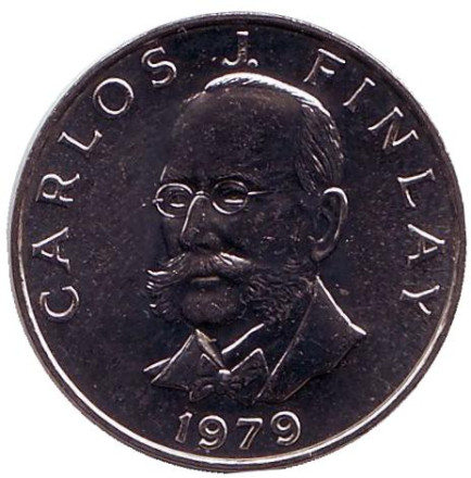 Монета 5 сентесимо. 1979 год, Панама. Карлос Финлей.