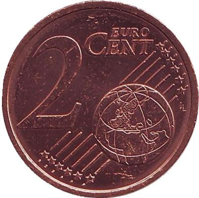 Монета 2 цента. 2002 год, Греция. (Отметка монетного двора: "F") Монета 2 цента. 2002 год, Греция. (Отметка монетного двора: "F")