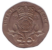 Монета 20 пенсов. 1988 год, Великобритания. 