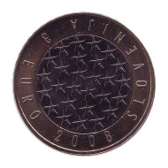 Монета 3 евро, 2008 год, Словения. Председательство Словении в Евросоюзе. Монета 3 евро, 2008 год, Словения. Председательство Словении в Евросоюзе.