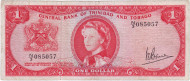 Банкнота 1 доллар. 1964 год, Тринидад и Тобаго. Банкнота 1 доллар. 1964 год, Тринидад и Тобаго.