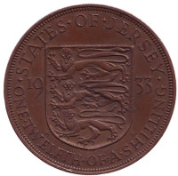 Монета 1/12 шиллинга. 1933 год, Джерси. №2