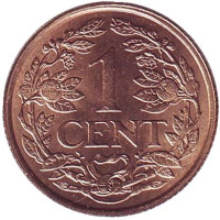 Монета 1 цент. 1961 год, Нидерландские Антильские острова. UNC.