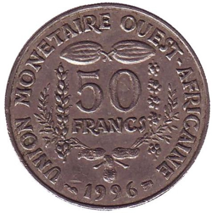 Монета 50 франков. 1996 год, Западные Африканские штаты.