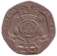 Монета 20 пенсов. 1993 год, Великобритания. 
