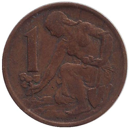Монета 1 крона. 1963 год, Чехословакия.
