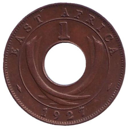 Монета 1 цент. 1927 год, Восточная Африка.