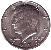 Джон Кеннеди. Монета 50 центов. 1972 год (D), США.