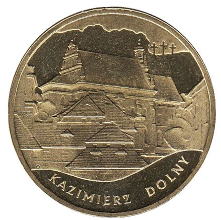 Монета 2 злотых, 2008 год, Польша. Казимеж-Дольны.