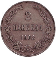 Монета 2 марки. 1908 год, Великое княжество Финляндское. Редкая! Монета 2 марки. 1908 год, Великое княжество Финляндское. Редкая!