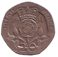 Монета 20 пенсов. 1994 год, Великобритания. 