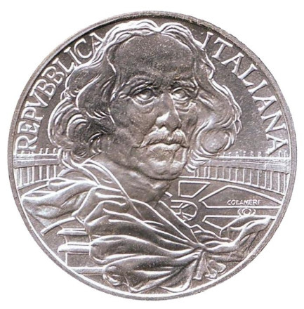 Монета 1000 лир. 1998 год, Италия. 400 лет со дня рождения Джованни Лоренцо Бернини.