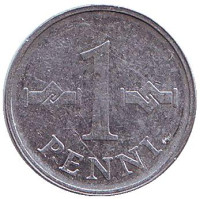 Монета 1 пенни. 1970 год, Финляндия.