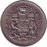 Монета 50 центов. 1974 год, Канада. Монета 50 центов. 1974 год, Канада.