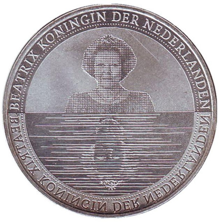 Монета 5 евро. 2010 год, Нидерланды. Нидерланды - страна воды.