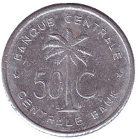Монета 50 сантимов. 1954 год, Бельгийское Конго. (Руанда-Урунди)