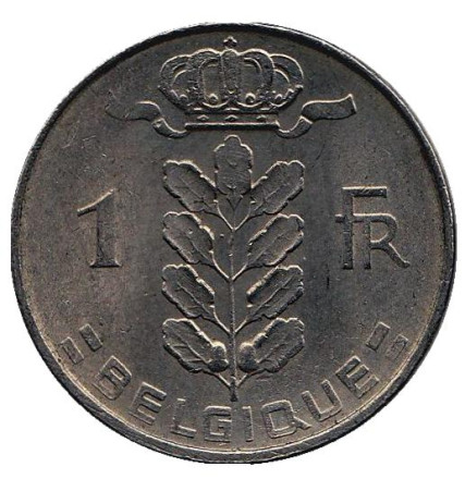 Монета 1 франк. 1960 год, Бельгия. (Belgique)