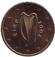 Монета 10 евроцентов. 2002 год, Ирландия.