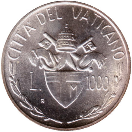 Монета 1000 лир. 1982 год, Ватикан. Семейный консорциум.