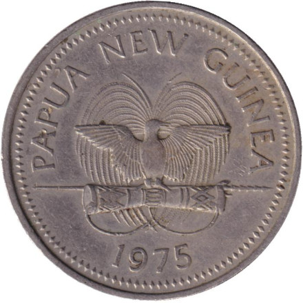 Монета 20 тойа. 1975 год, Папуа-Новая Гвинея. Казуар-мурук.