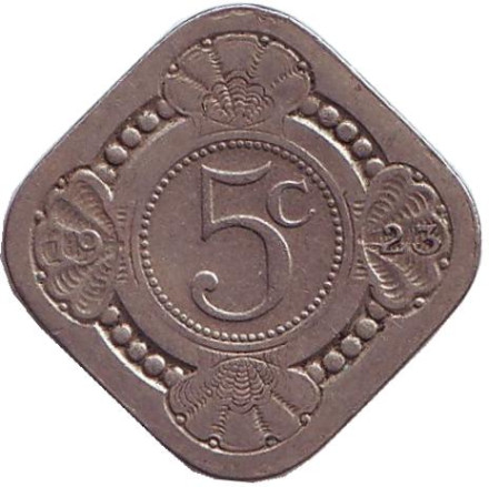 Монета 5 центов. 1923 год, Нидерланды.