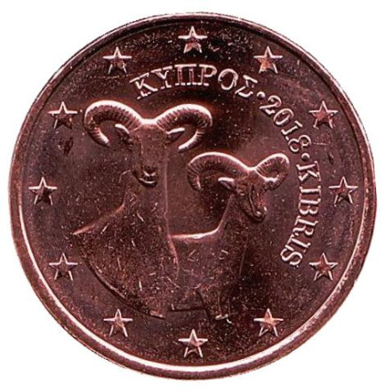 Монета 5 центов. 2018 год, Кипр.