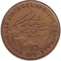 Африканские антилопы. (Западные канны). Монета 25 франков. 1975 год, Центральные Африканские Штаты.